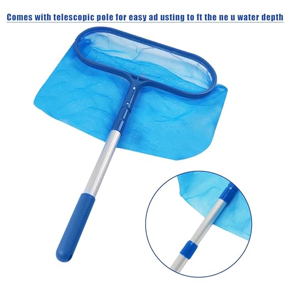 Swimming Pool Cleaning Net Long Handle Cleaning Net 44cm-105cm Retractable Cleaning Net for HomeHeavy Duty Deep Leaf Skimmer - Image 3